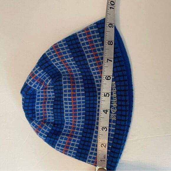 Columbia kids youth boys Urbanization Mix Beanie reversible hat blue stripe - Picture 3 of 8